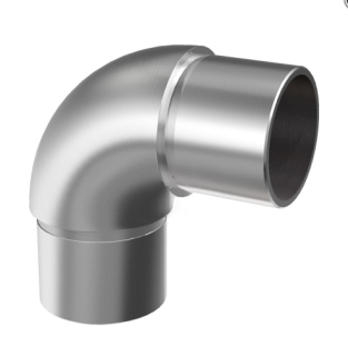 Zábradlí nerez - rohová spojka dvou madel Ø42,4 mm oblá